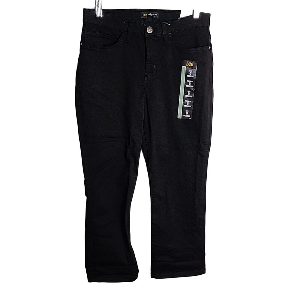 Lee Flex Motion Black Capri Jeans, Size 6, NWT